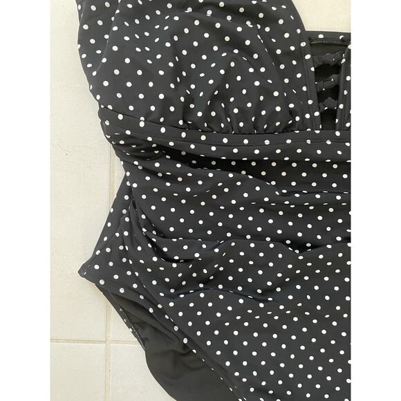 Lauren Ralph Lauren Swim One Piece Swimsuit Polka Dot Swimwear - Picture 4 of 10